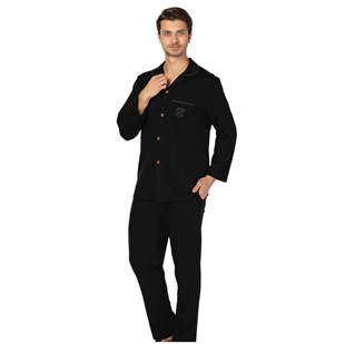 Ds Damat Uzunkol Siyah Pijama takımı |1009