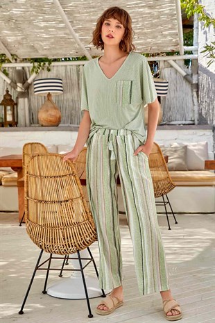 Kadın Yeşil Pijama Takımı (9016)